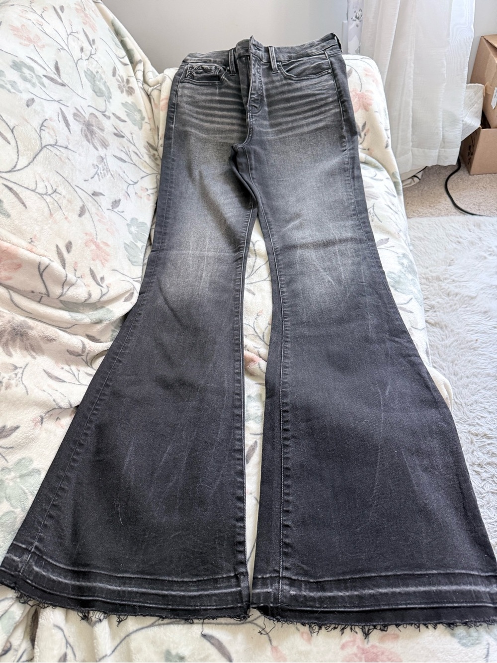 Buckle Black Washed High-Rise Flare Jeans